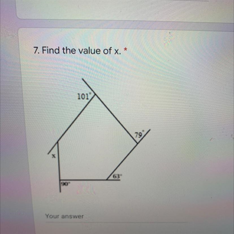 7. Find the value of x. 101 79 х 63 90"-example-1