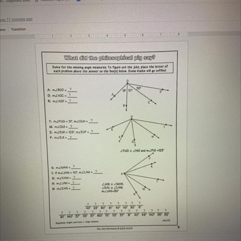 What did philosophical pig say? (Geometry Version)-example-1