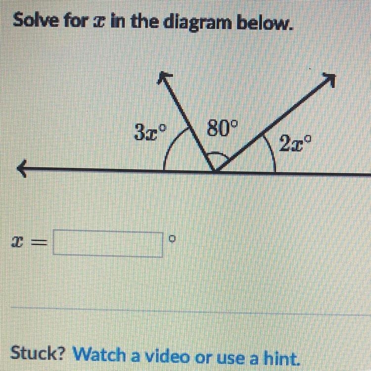 Solve for x in the diagram below-example-1