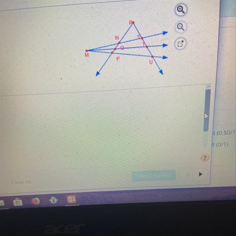 Select two rays that contain QP-example-1