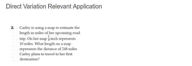 Carley is using a map to estimate the length in miles of her upcoming road trip. On-example-1