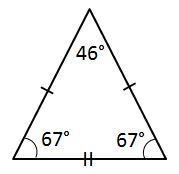 What type of triangle is pictured? A. Obtuse and equilateral B. Acute and isosceles-example-1