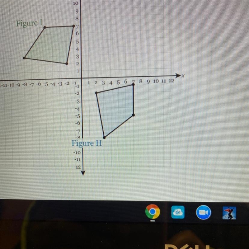 Determine a series of transformations that would map figure H onto figure I-example-1