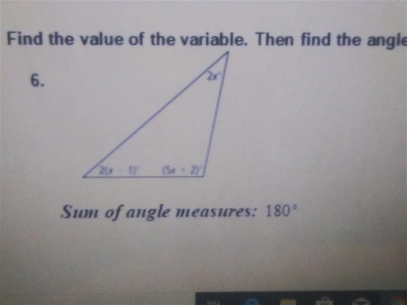 Find the value of the variable. Then find the angle measures of the polygon. The numbers-example-1