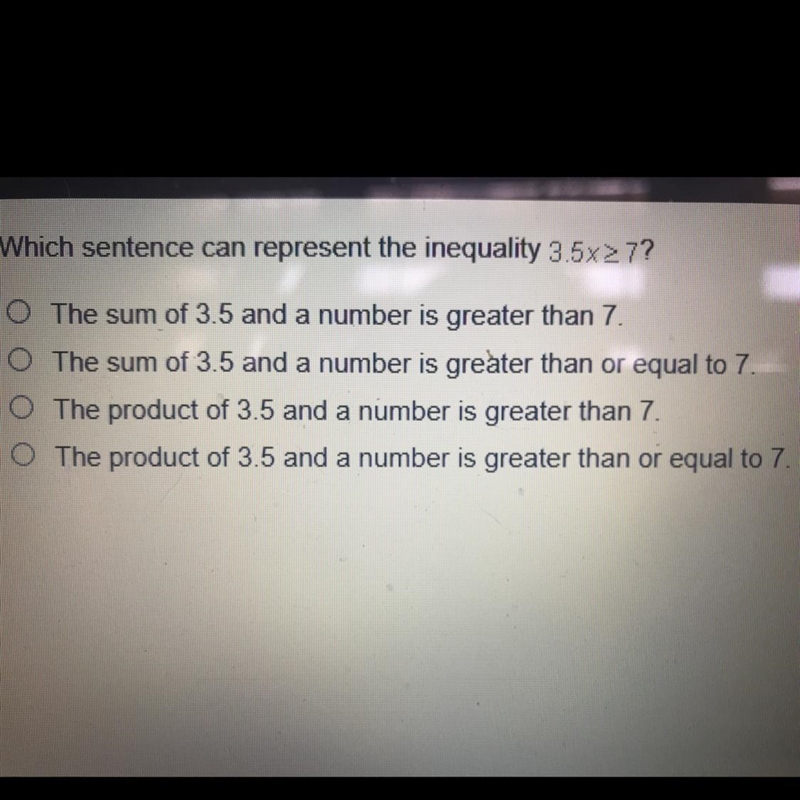 Which sentence can represent the inequality-example-1