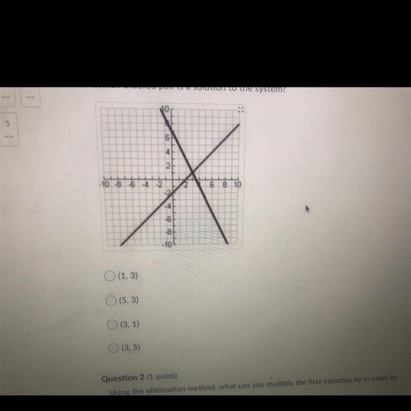 Which ordered pair is a solution to the system-example-1