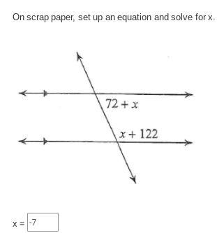 Set up an equation and solve for x-example-1