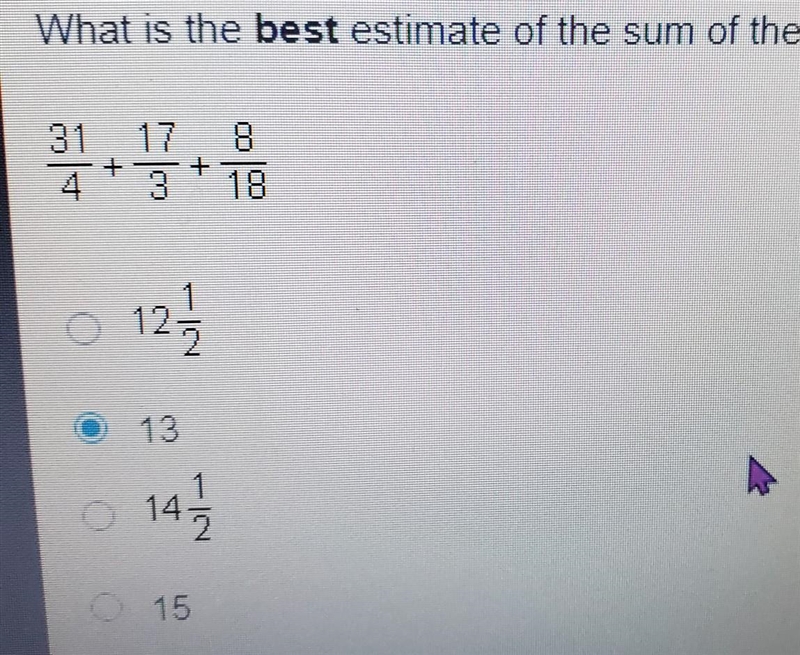 What is the best estimate of the sum of the fractions?​-example-1