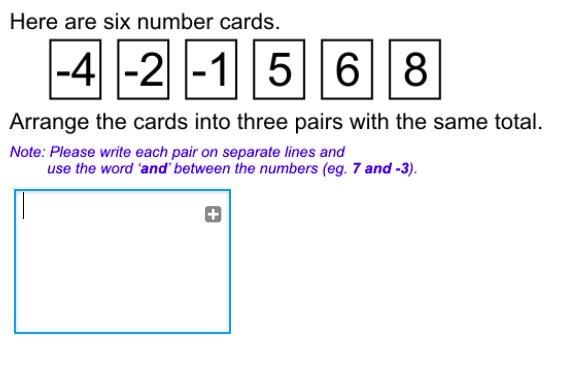 Here are six numbers cards arrange the cards into 3pairs with the same total-example-1