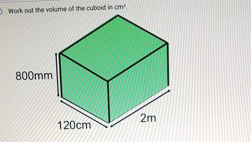 Work out the volume of the cuboid in cm³ ​-example-1