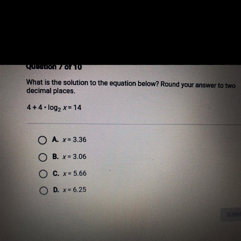 What is the solution to the equation below? Round your answer to two decimal places-example-1