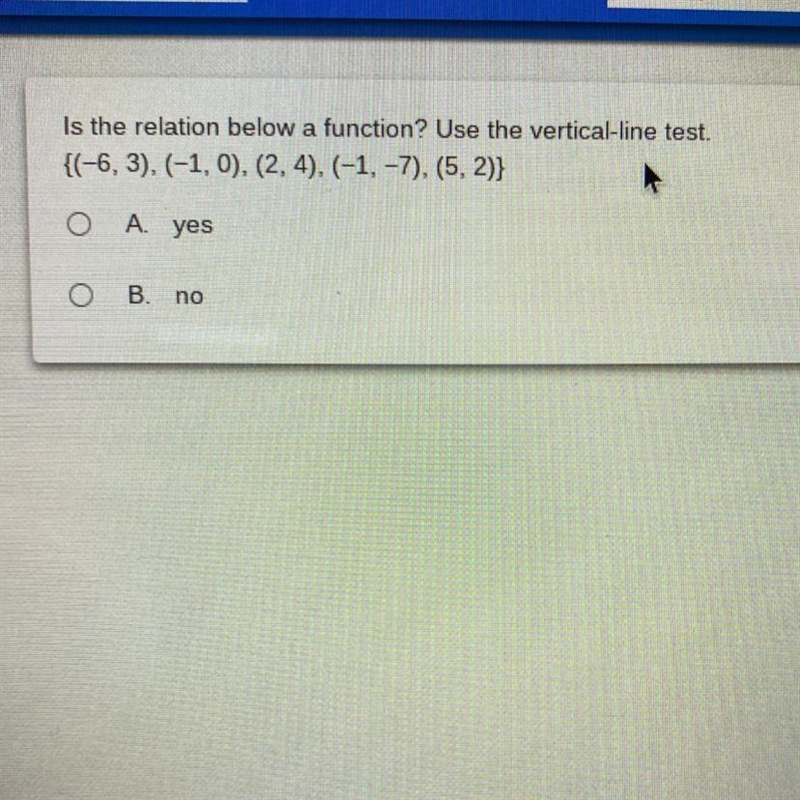 Is the relation below a function?-example-1