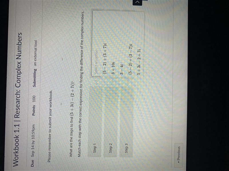 What are the steps to find (5 + 3i) - (2 + 7i)?-example-1