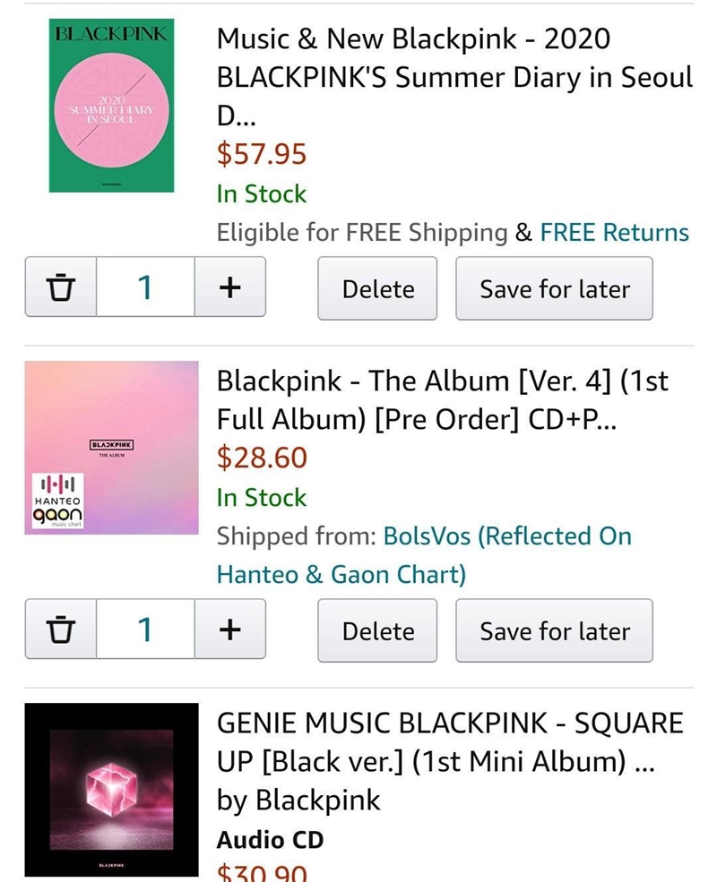 BLINKS!! WHAT ALBUM SHOULD I GET Theres more but not all fit in one pic ​-example-1