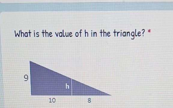 What is the value of h in the triangle​-example-1