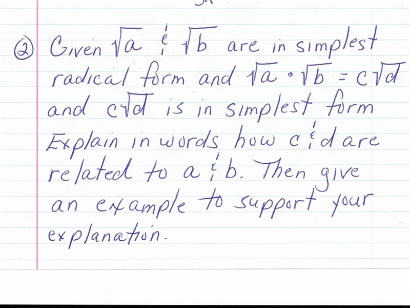 Given radical a and radical b are in simplest radical form and radical a timed radical-example-1