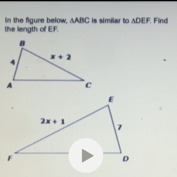 ⚠️NEED HELP ASAP ⚠️ in the figure below ARE is similar to ADEF. Find the length of-example-1