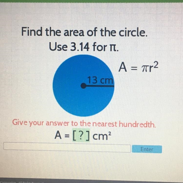 Help me plz Find the area of the circle use 3.14 for pi-example-1