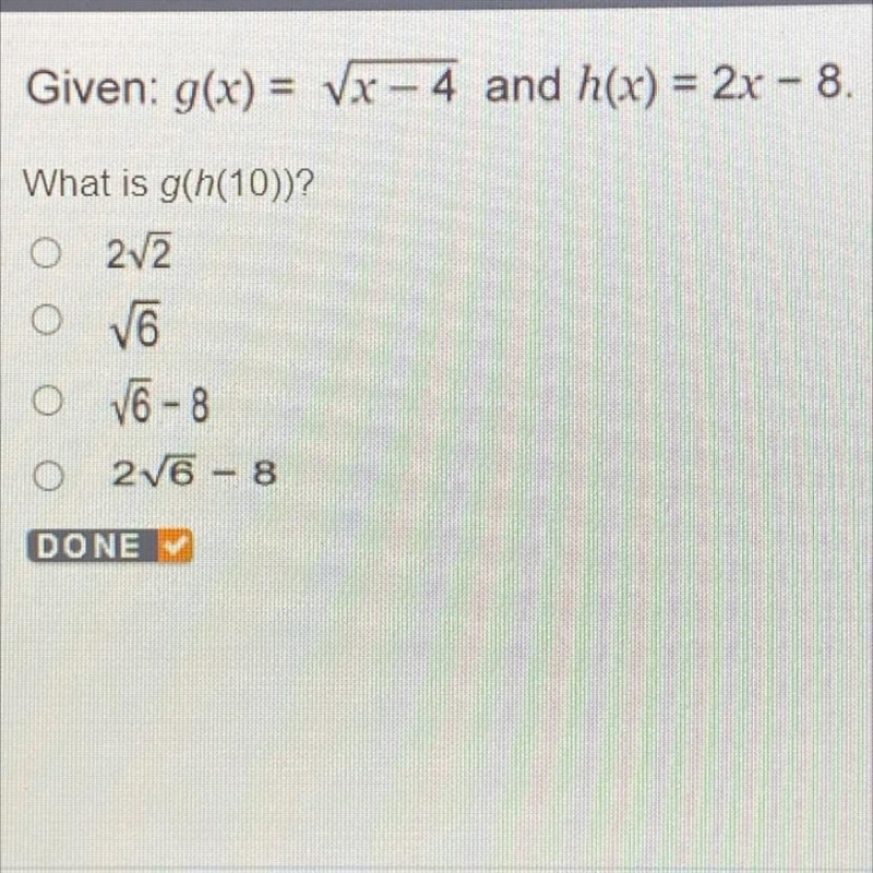 What is g(h(10))? on edge2020-example-1