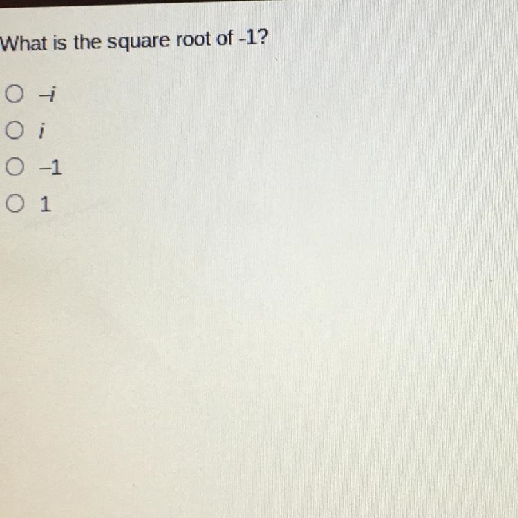 What is the square root of -1?-example-1