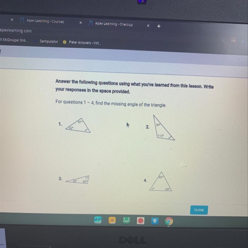 For questions 1-4 Find the missing triangle-example-1