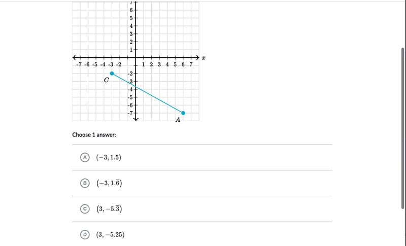 What are the coordinates of point B on \overline{AC} such that AB = 1/2 BC-example-1