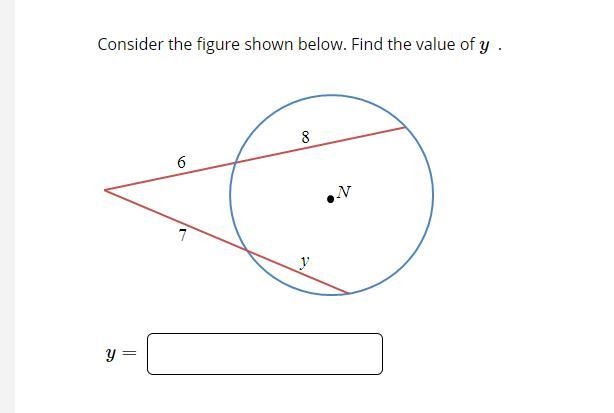 Consider the figure shown below. Find the value of y .-example-1