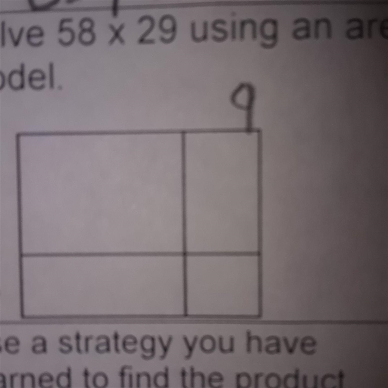 Solve 58×29 using a area model​-example-1