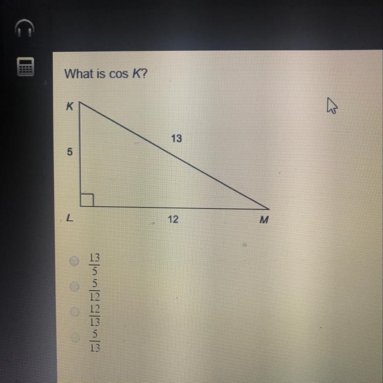 What is cos K? I suck at math:(-example-1