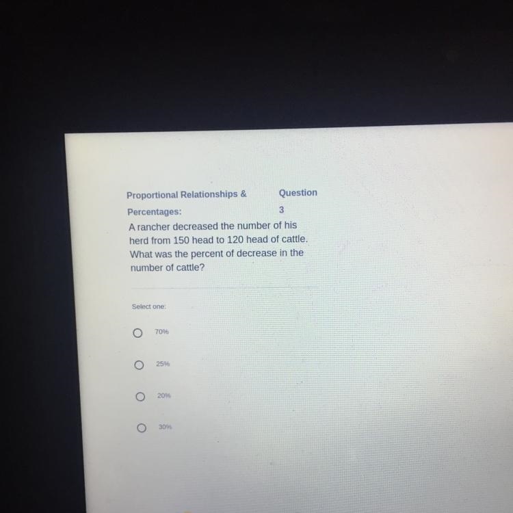 A rancher decreased the number of his herd from 150 head to 120 head of cattle. What-example-1