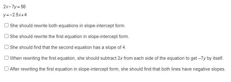 Antoinette needs to solve this system of equations by graphing. Which statements explain-example-1