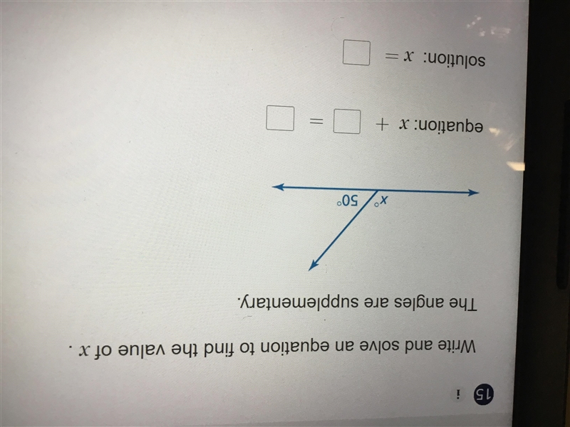 Write and solve an equation to find the value of x.-example-1