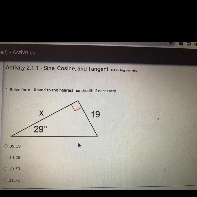 Help ASAP!!!! 1. Solve for x. Round to the nearest hundredth if necessary.-example-1