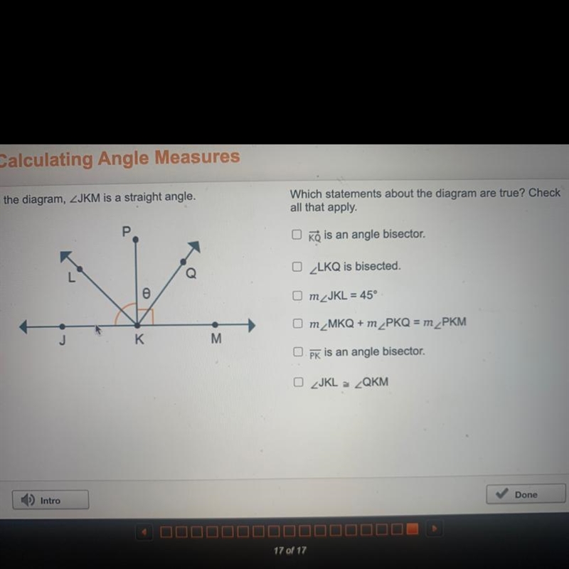 Calculating Angle Measures In the diagram, Which statements about the diagram are-example-1