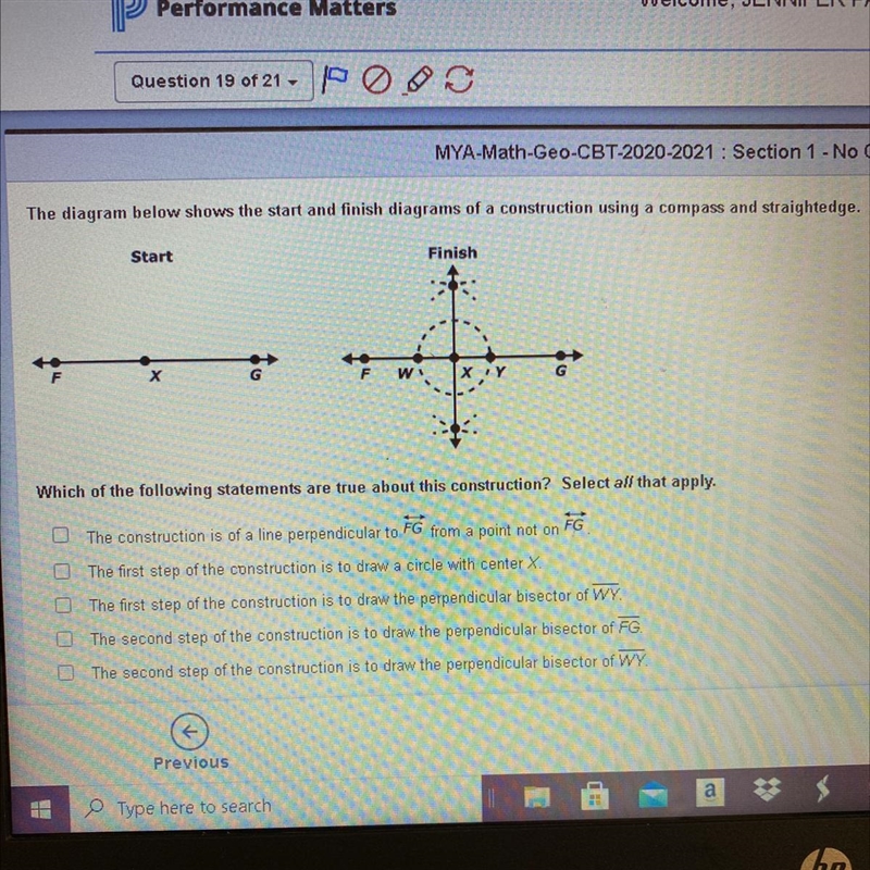 The diagram below shows the start and finish diagrams of a construction using a compass-example-1