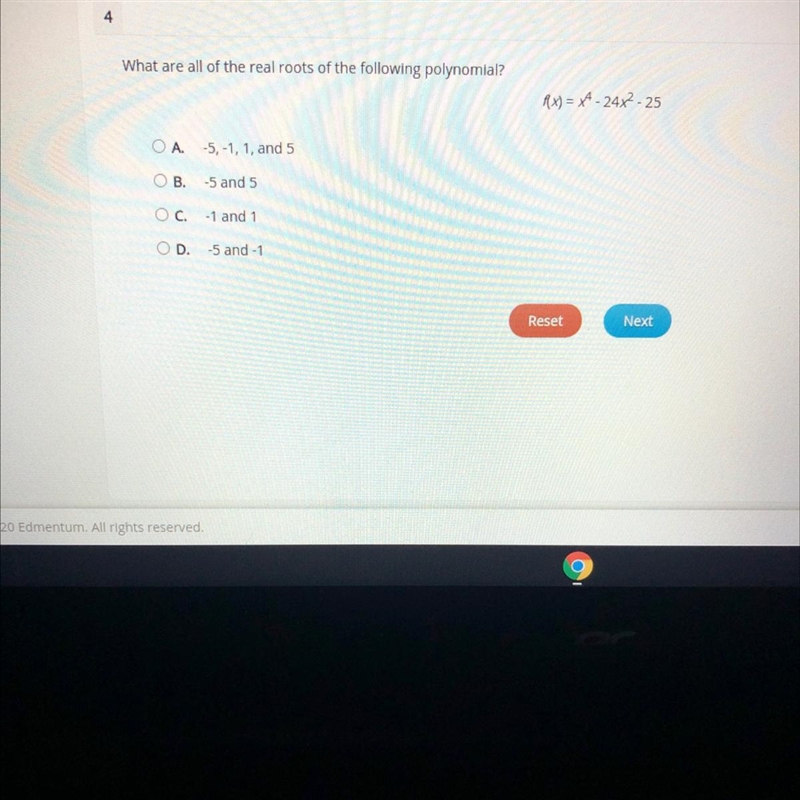 Can someone tell me if I’m right or wrong I got x=5,-5,i,-i on a calculator But the-example-1