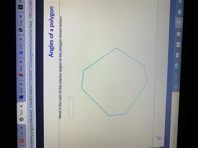 What is the sum of the interior angles of the polygon shown below-example-1