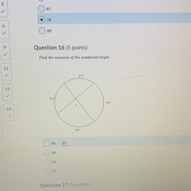 Find the measure of the numbered angle-example-1