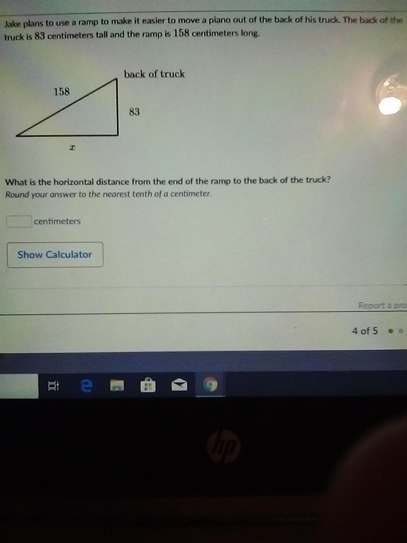 What is the horizontal distance from the end of the ramp to the back of the truck-example-1