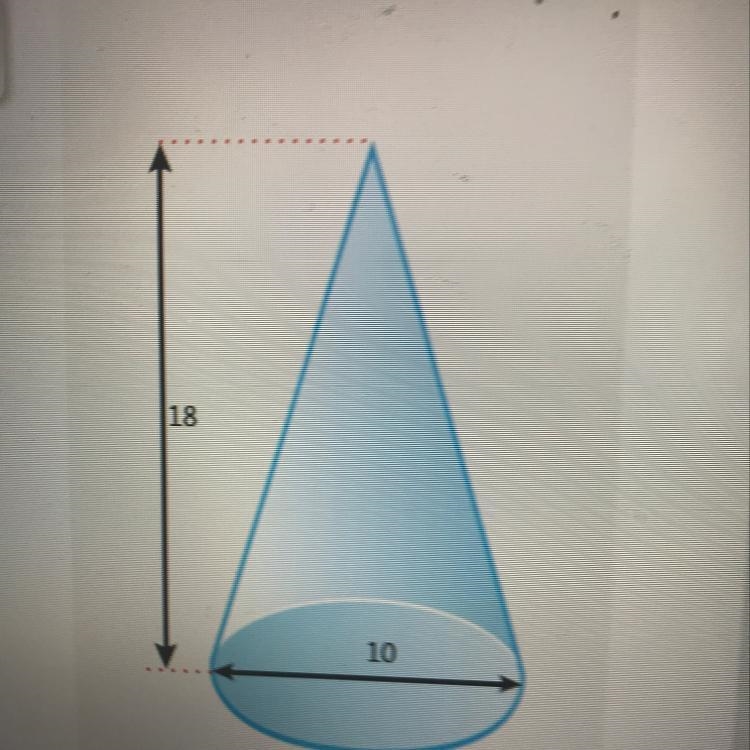 What is the volume of the cone in the diagram A. 150 pi cubic units B. 200 pi cubic-example-1