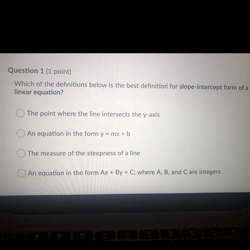 Which of the definitions below is the best definition for slope-intercept form of-example-1