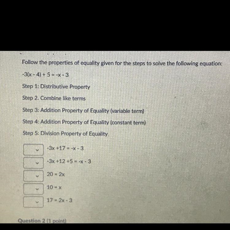 Follow the properties of the equality given for the steps to solve the following equation-example-1