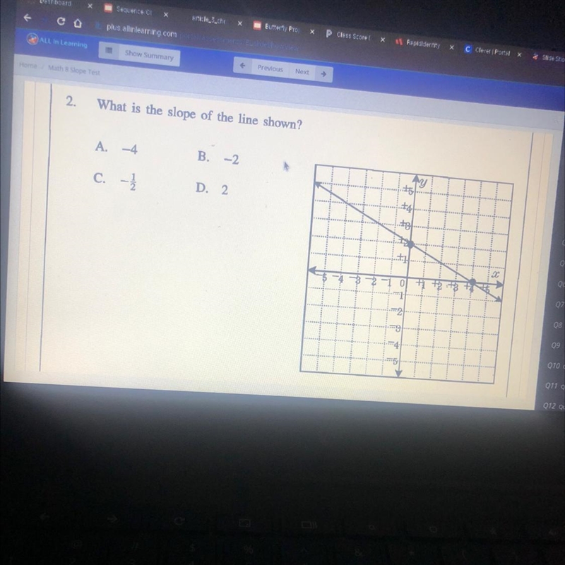 What is the slope of the line shown-example-1