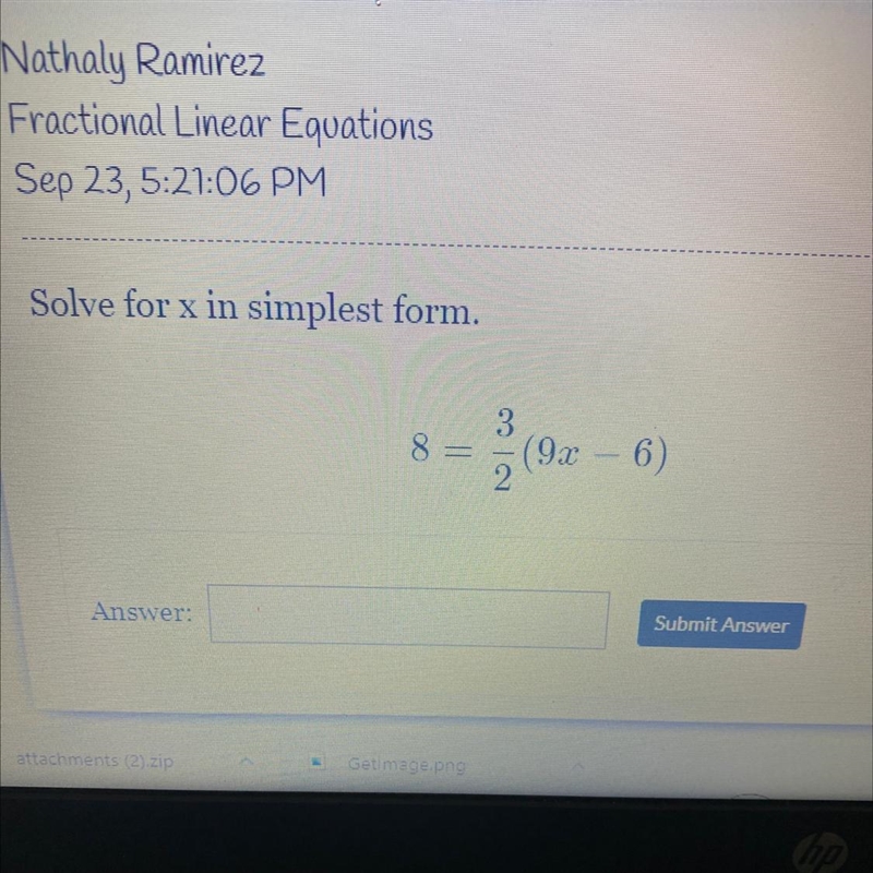 8=3/2(9x-6) and explain-example-1