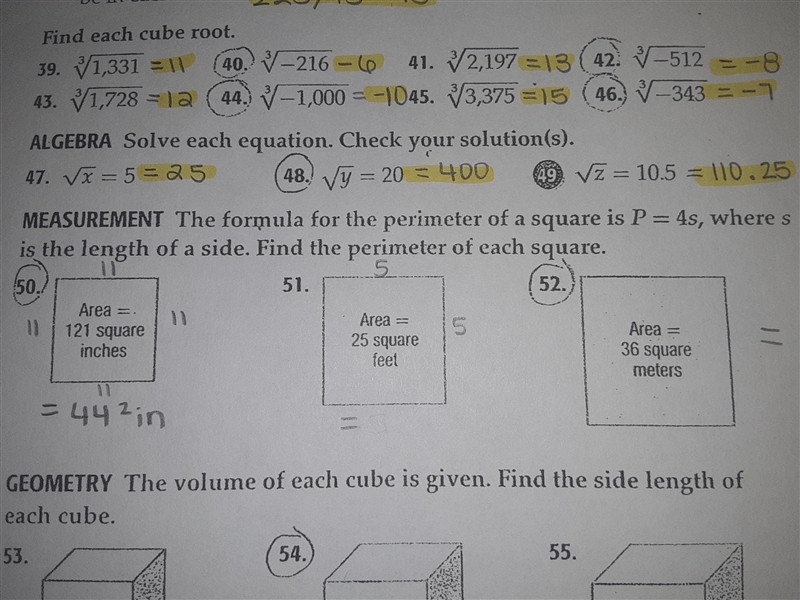 Is #50 right? We got an answer of 44 square inches for #50-example-1