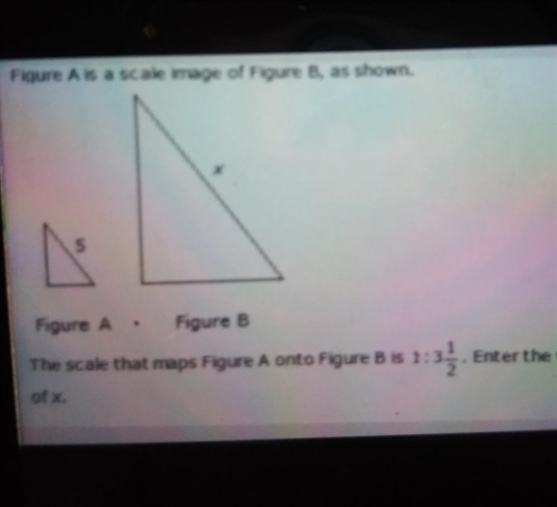 Figure A is a scale image of Figure B, as ahown. The scale that map Figure A onto-example-1