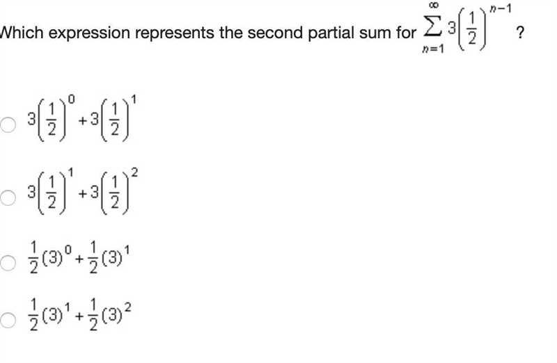 Which expression represents the second partial sum for-example-1