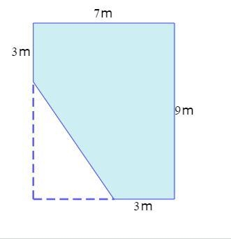 A right triangle is removed from a rectangle to create the shaded region shown below-example-1