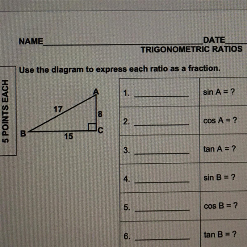 Use the diagram to express each ratio as a fraction.-example-1