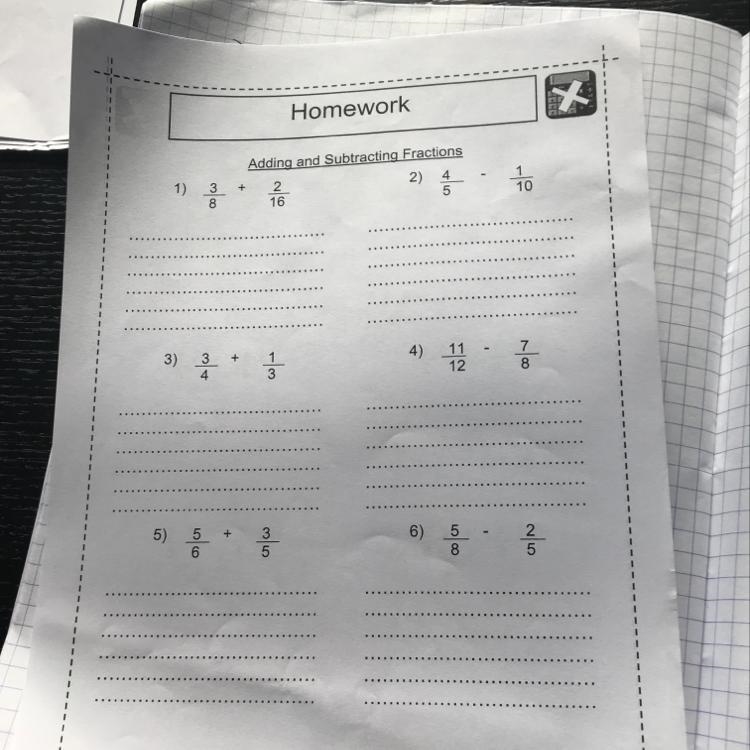 Adding and subtracting fractions show the working and answer-example-1